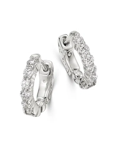 Bloomingdale's Fine Collection Diamond Huggie Hoop Earrings In 14k White Gold, 0.50 Tcw In Gold