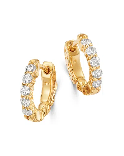 Bloomingdale's Fine Collection Diamond Huggie Hoop Earrings In 14k Yellow Gold, 0.50 Tcw In Gold