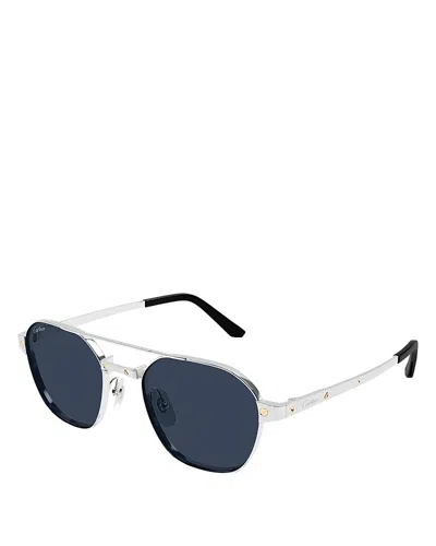 Cartier Pilot Sunglasses, 52mm In Silver