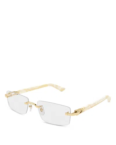Cartier Square Optical Glasses, 56mm In Gold