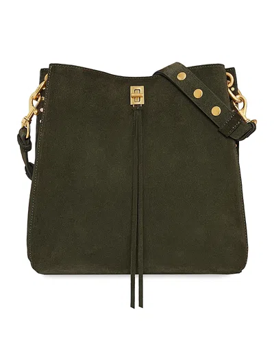 Rebecca Minkoff Darren Suede Shoulder Bag In Moss