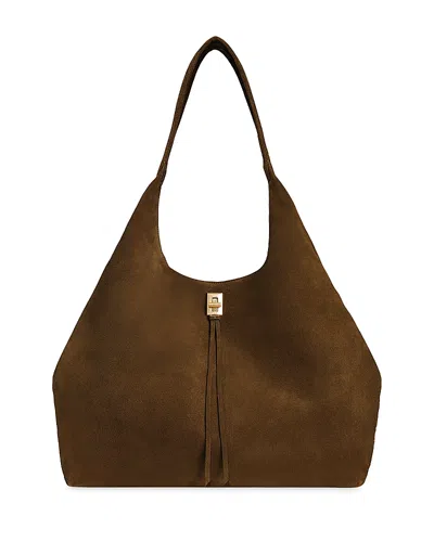 Rebecca Minkoff Darren Signature Suede Carryall In Brown
