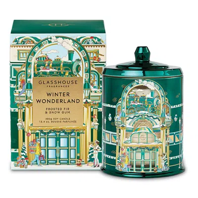 Glasshouse Fragrances Winter Wonderland Candle 13.4oz In Green