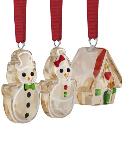 Swarovski Holiday Cheers Gingerbread Ornament Set In Neutral