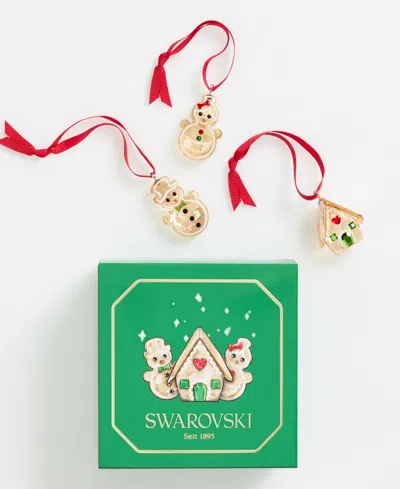 Swarovski Holiday Cheers Gingerbread Ornament Set In Neutral
