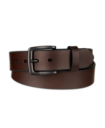 Levi's Men's Two-tone Belt And Key Fob Set In Brown