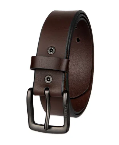 Levi's Men's Two-tone Belt And Key Fob Set In Brown