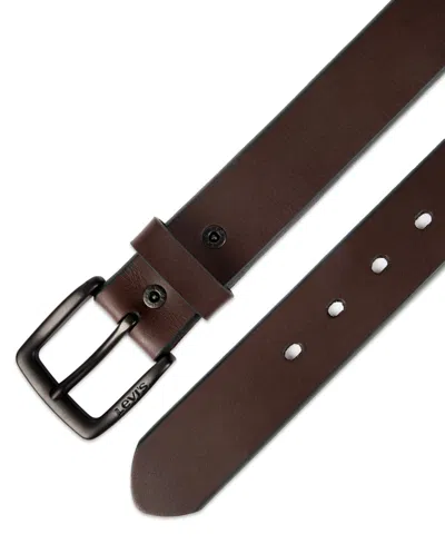Levi's Men's Two-tone Belt And Key Fob Set In Brown