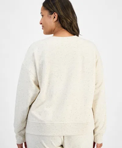 Id Ideology Plus Size Fleece Crewneck Sweatshirt, Macy's Exclusive In White