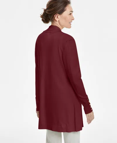 Jm Collection Womens Button Sleeve Flyaway Cardigan Pp 4x Created For Macys In Multi