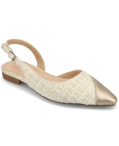 Journee Collection Daphnne Womens Pointed Closed Toe Ballet Flats In Gold