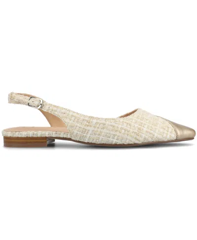 Journee Collection Daphnne Womens Pointed Closed Toe Ballet Flats In Gold