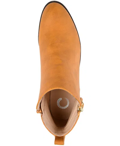 Journee Collection Womens Ellis Stacked Heel Booties In Gold