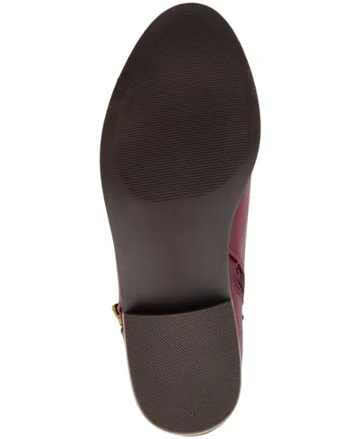 Journee Collection Womens Ellis Stacked Heel Booties In Burgundy