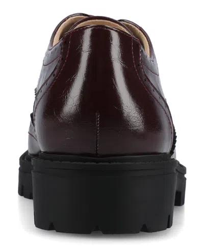 Journee Collection Journee Women's Medium And Wide Width Claudiya Oxford In Burgundy