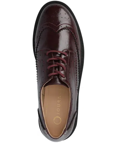 Journee Collection Journee Women's Medium And Wide Width Claudiya Oxford In Burgundy
