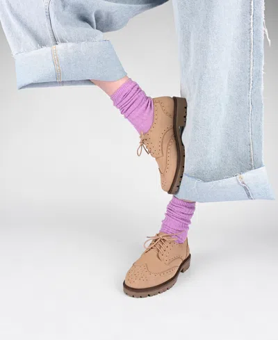 Journee Collection Journee Women's Medium And Wide Width Claudiya Oxford In Burgundy