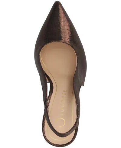 Journee Collection Women's Elenney Pointed Toe Slingback Pumps In Brown