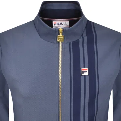 Fila Vintage Fila Dante Stripe Track Top Indigo Blue In Blue