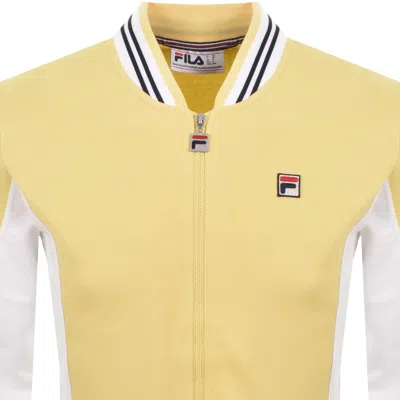 Fila Vintage Fila Settanta Baseball Track Top Raffia Yellow In Yellow