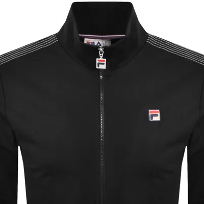 Fila Vintage Fila Keith Contrast Stitch Track Top Black In Black