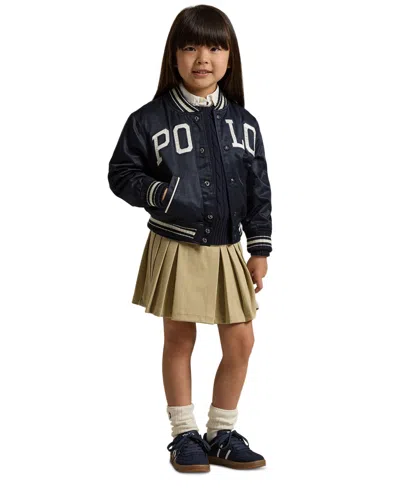 Polo Ralph Lauren Girls 2t-6x Crewneck Cable Knit Sweater In Blue