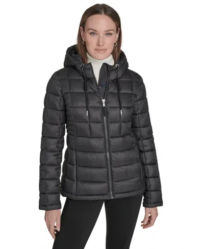 Tommy Hilfiger Women's Hooded Packable Puffer Jacket In Black