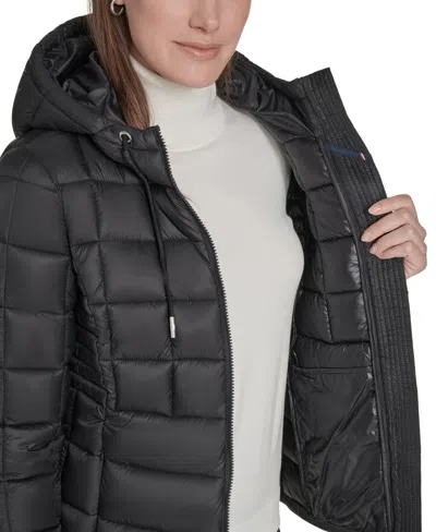 Tommy Hilfiger Women's Hooded Packable Puffer Jacket In Black