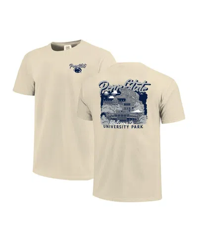 Image One Men's Natural Penn State Nittany Lions Comfort Colors Hand-drawn Campus Stack T-shirt In Neutral