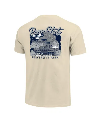 Image One Men's Natural Penn State Nittany Lions Comfort Colors Hand-drawn Campus Stack T-shirt In Neutral