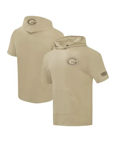 Pro Standard Men's Tan Green Bay Packers Neutrals Capsule Short Sleeve Pullover Hoodie In Neutral