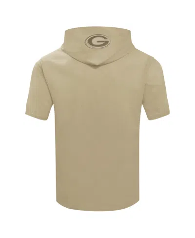 Pro Standard Men's Tan Green Bay Packers Neutrals Capsule Short Sleeve Pullover Hoodie In Neutral