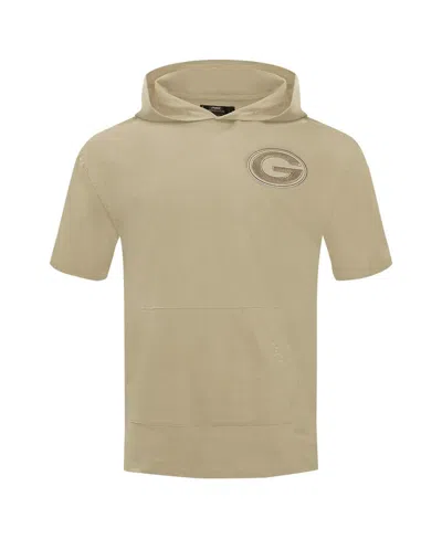 Pro Standard Men's Tan Green Bay Packers Neutrals Capsule Short Sleeve Pullover Hoodie In Neutral