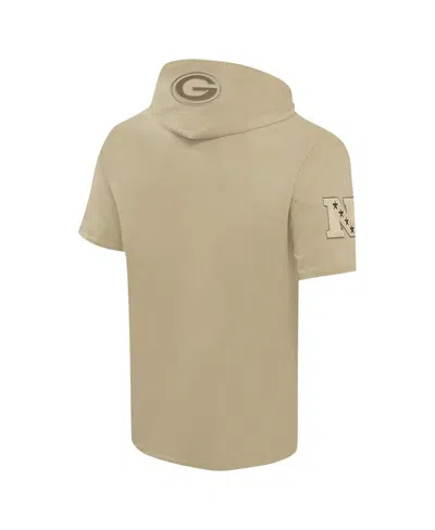Pro Standard Men's Tan Green Bay Packers Neutrals Capsule Short Sleeve Pullover Hoodie In Neutral