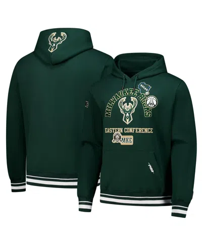 Pro Standard Men's Hunter Green Milwaukee Bucks Area Code Pullover Hoodie In Green