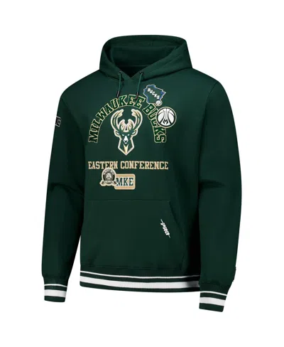 Pro Standard Men's Hunter Green Milwaukee Bucks Area Code Pullover Hoodie In Green