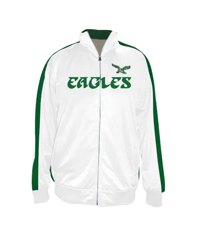 Profile Men's White Philadelphia Eagles Big Tall Tricot Full-zip Track Jacket In White