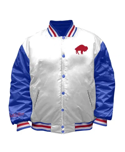 Mitchell & Ness Women's White Buffalo Bills Throwback Plus Size Full-snap Satin Jacket In White