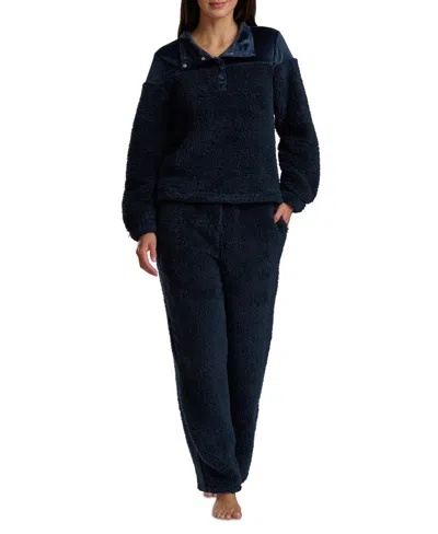 Tommy Hilfiger Women's 2-piece Long Sleeves Top And High Waist Pants Set In Blue