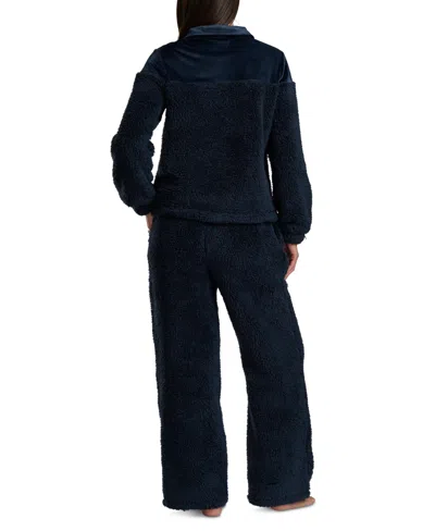 Tommy Hilfiger Women's 2-piece Long Sleeves Top And High Waist Pants Set In Blue