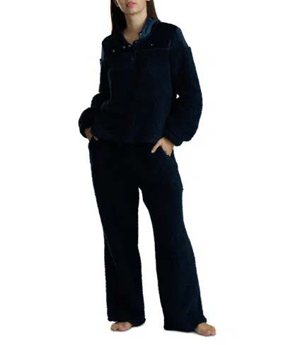 Tommy Hilfiger Women's 2-piece Long Sleeves Top And High Waist Pants Set In Blue