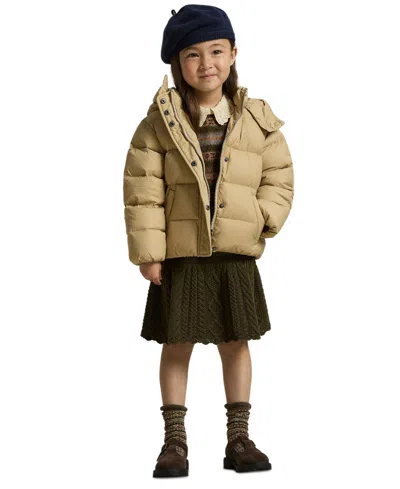 Polo Ralph Lauren Girls 2t-6x Hooded Long Sleeves Jacket In Neutral
