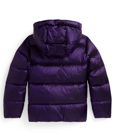 Polo Ralph Lauren Girls 7-16 Mock Neck Hooded Jacket In Purple