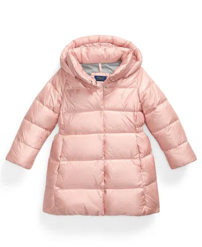 Polo Ralph Lauren Ralph Lauren Metallic Down Hooded Long Jacket In Neutral