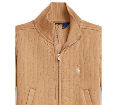 Polo Ralph Lauren Girls 2t-6x Collar Quilted Jacket In Brown