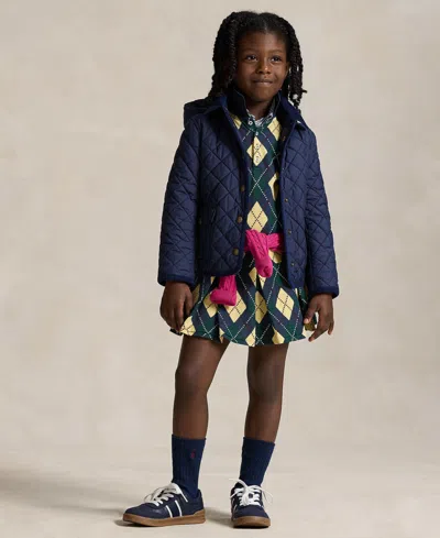 Polo Ralph Lauren Ralph Lauren Argyle Stretch Mesh Polo Dress In Green