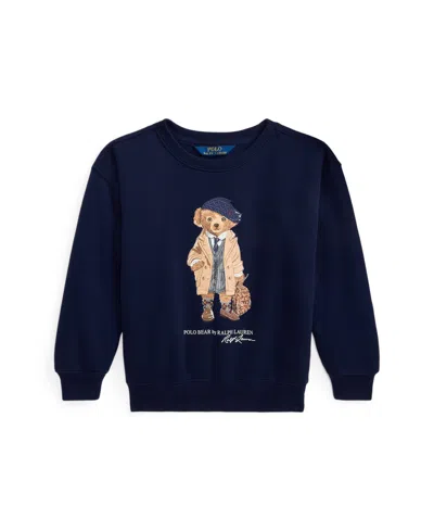 Polo Ralph Lauren Ralph Lauren Polo Bear Fleece Boxy Sweatshirt In Blue