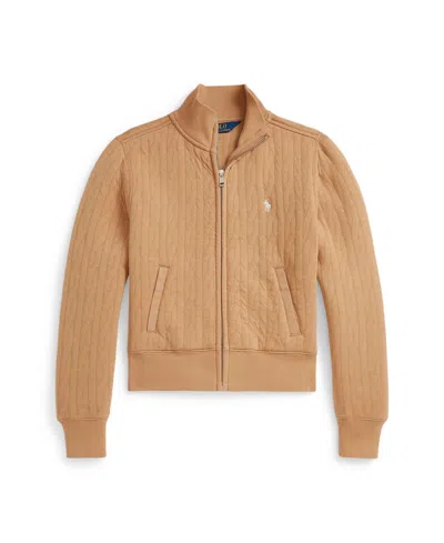 Polo Ralph Lauren Girls 2t-6x Collar Quilted Jacket In Brown