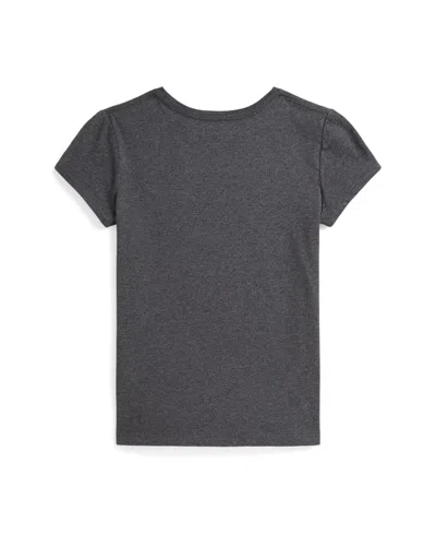 Polo Ralph Lauren Girls 7-16 Letterman Short Sleeve T-shirt In Gray