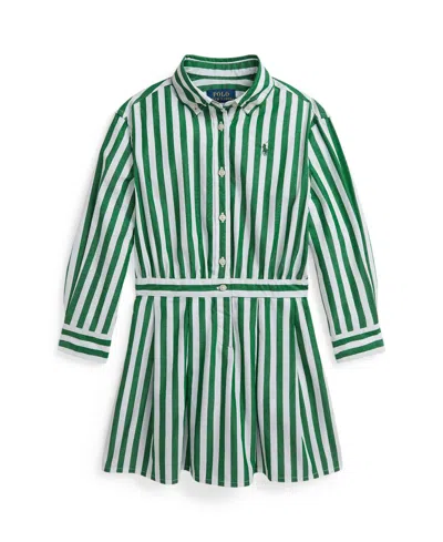 Polo Ralph Lauren Ralph Lauren Striped Cotton Poplin Shirtdress In Green